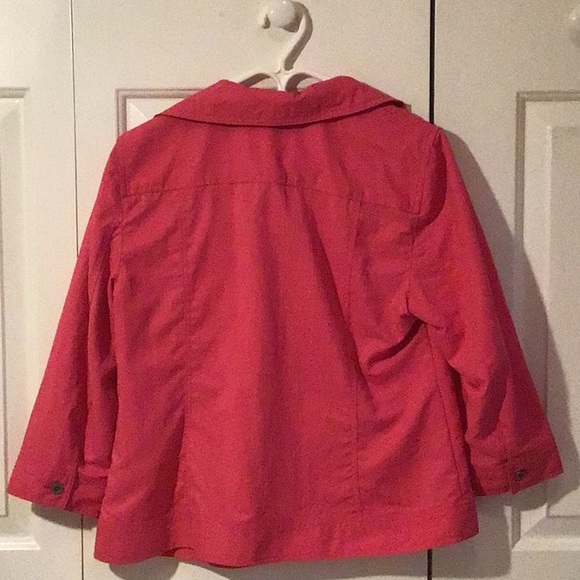 Chicos size 1 hot pink faux denim Jacket - Picture 3 of 3